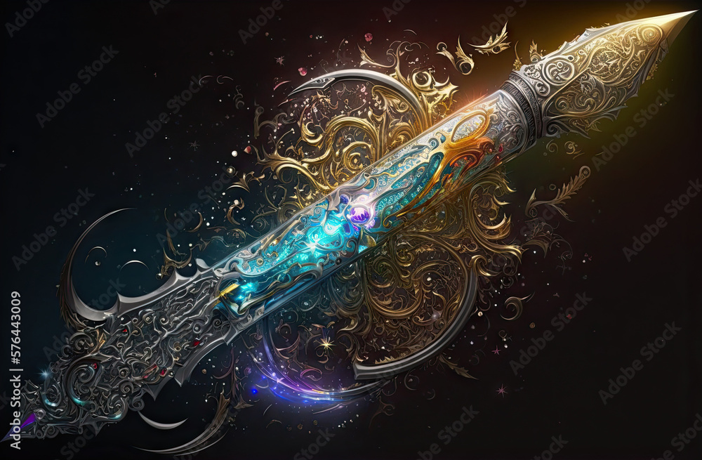 Poster enchanted dagger of shimmering destiny generative ai