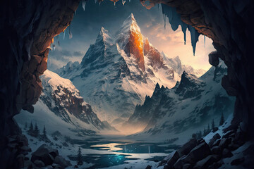 Grandeur Unfolds from Within: Revealing the Splendor of Epic Mountains Generative AI