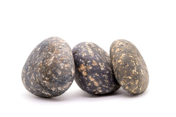 Porphyritic texture stones on white background