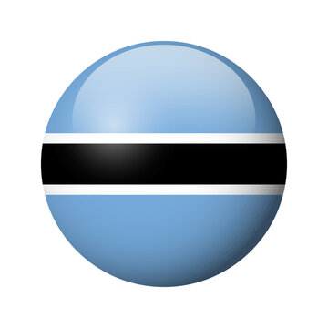 Botswana flag - glossy circle badge. Vector icon.