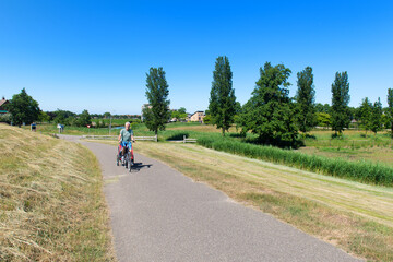 Senior biker with pet