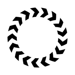 Chevron circle arrow icon. Round arrow frame
