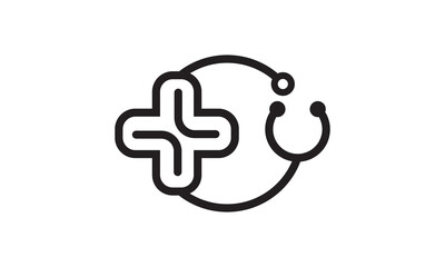 stethoscope logo healthcare and medical design vector illustration