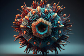 Virus, microbiology life. Made with Generative AI