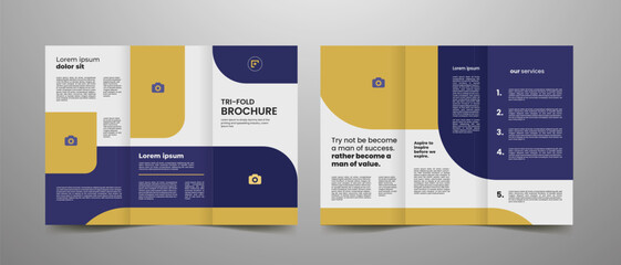 modern a4 business trifold brochure layout template.  professional company promotion  business marketing ads, annual, poster, profile, report, cover vector illustrator. 