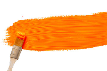 Pincel y pintura naranja