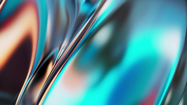 Abstract Deep Teal Amber 3D Multi Color Texture Background Loop