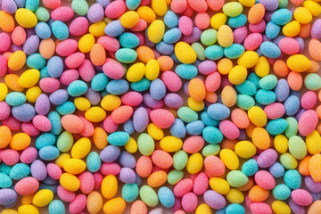 Obraz premium Colorful egg shaped candy made with Generative AI