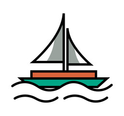 sailboat travel icon