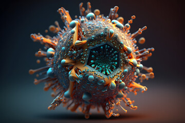 Virus, microbiology life. Made with Generative AI