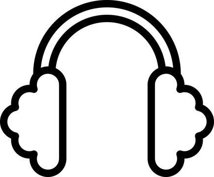 black earmuffs outline, winter accessory clip art preview
