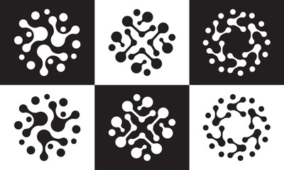 molecule logo vector. connection technology icon design