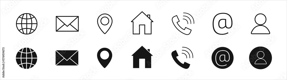 Aufkleber set of website icon vector. communication icon symbol isolated set.