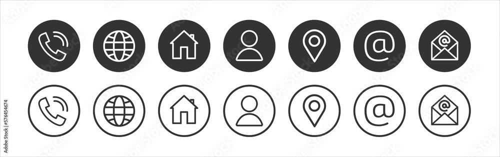 Aufkleber set of website icon vector. communication icon symbol isolated set.