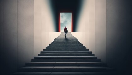 Fototapeta premium Stairway to Opportunity. Post-produced generative AI digital illustration.