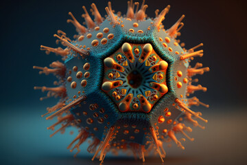 Virus, microbiology life. Made with Generative AI