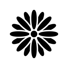 Fototapeta na wymiar Flower icon. Black silhouette. Top front view. Vector simple flat graphic illustration. Isolated object on a white background. Isolate.