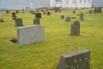 Grave tomb for christian in cemetery in Europe.