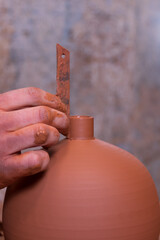 Potter making handicrafts