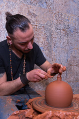 Potter making handicrafts