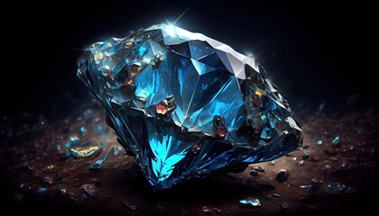 A Diamond In the Rough - Shining Brilliantly in an Isolated Sea of Luxury Jewellery. Generative AI