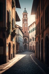 Fototapeta premium Old town in italy. Generative ai.