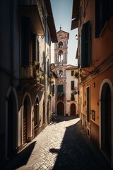 Old town in italy. Generative ai.