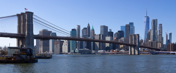 View over Brooklyn Bridge from Brooklyn Bridge Park - street photoraphy