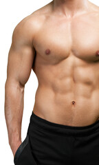 Chest and arms of a physically fit shirtless male