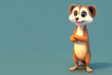 Meerkat portrait with folded arms, Generative AI illustration