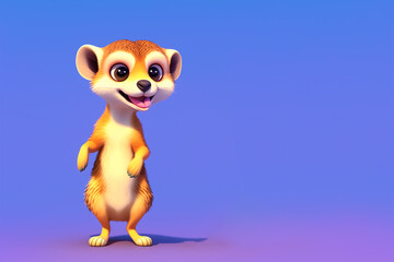 Meerkat portrait looking silly, Generative AI illustration