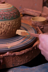 Potter making handicrafts