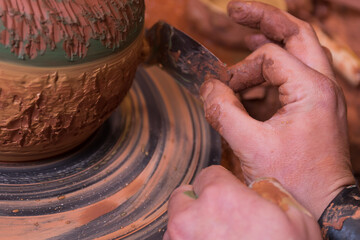 Potter making handicrafts