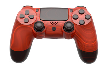 Realistic video game joystick with seamless wavy pattern on white background