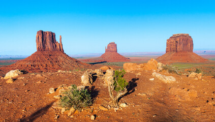 Three Sisters at Monument Valley Navajo Tribal Park