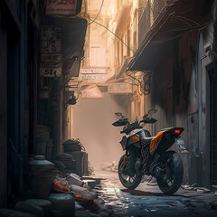 motorcycle in the street