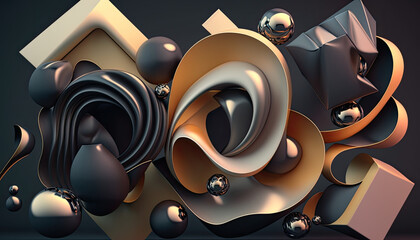 Abstract 3d shapes background