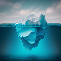 Iceberg above and below water, Generative AI