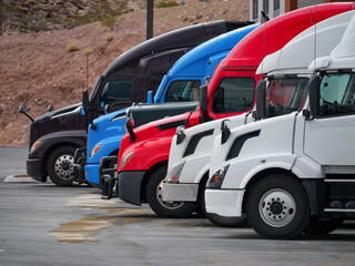 Row of sparked emi trucks