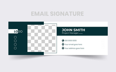 Modern creative business email signature template or email footer and personal social media cover template