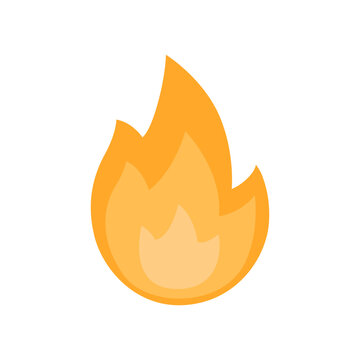 Vector isolated fire emoji. Fire flames vector icon. Natural fires and disasters. Isolated on white cartoon