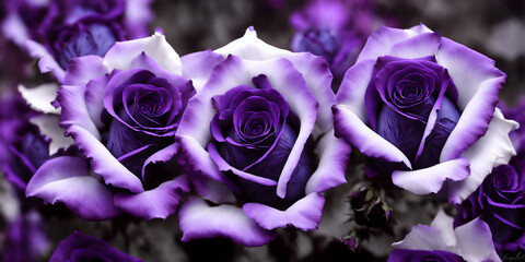 Violet white rose background. Generative AI