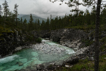 blue river in the mountains