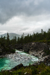 blue river in the mountains