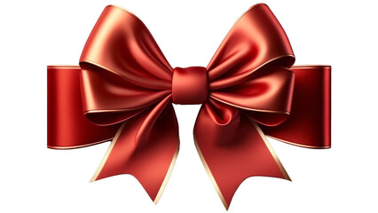 Rote Schleife aus Seidenband für Geschenk. generative ai