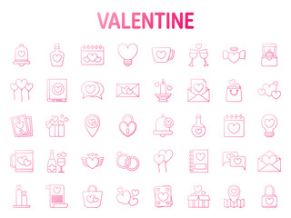 Collection of design elements for Valentine day