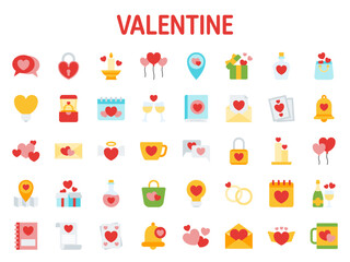 Collection of design elements for Valentine day