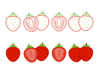 Strawberry collections set in flat style
