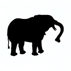 elephant logo silhouette isolated on white
