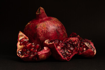 Image of Pomegranate on a black background. printed on Printed Glass Splashbacks